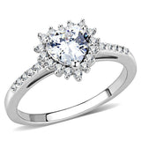 Alamode Rhodium Brass Ring with AAA Grade CZ in Clear - Alamode - Flyclothing LLC