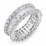 Alamode Rhodium Brass Ring with AAA Grade CZ in Clear - Alamode - Flyclothing LLC