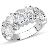 Alamode Rhodium Brass Ring with AAA Grade CZ in Clear - Alamode - Flyclothing LLC