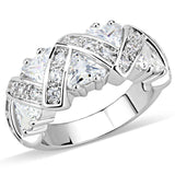 Alamode Rhodium Brass Ring with AAA Grade CZ in Clear - Alamode - Flyclothing LLC