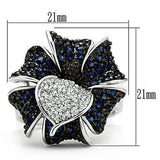 Alamode Rhodium + Ruthenium Brass Ring with AAA Grade CZ in Montana - Alamode - Flyclothing LLC