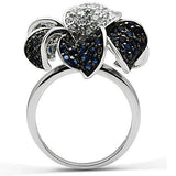 Alamode Rhodium + Ruthenium Brass Ring with AAA Grade CZ in Montana - Alamode