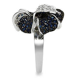 Alamode Rhodium + Ruthenium Brass Ring with AAA Grade CZ in Montana - Alamode - Flyclothing LLC