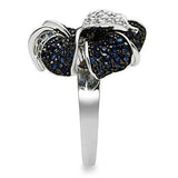 Alamode Rhodium + Ruthenium Brass Ring with AAA Grade CZ in Montana - Alamode