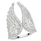 Alamode Rhodium Brass Ring with AAA Grade CZ in Clear - Alamode - Flyclothing LLC