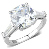 Alamode Rhodium Brass Ring with AAA Grade CZ in Clear - Alamode - Flyclothing LLC