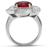 Alamode Rhodium Brass Ring with Synthetic Synthetic Glass in Siam - Alamode - Flyclothing LLC