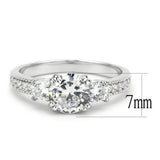 Alamode Rhodium Brass Ring with AAA Grade CZ in Clear - Alamode - Flyclothing LLC