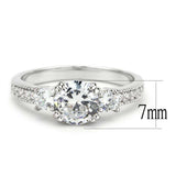 Alamode Rhodium Brass Ring with AAA Grade CZ in Clear - Alamode - Flyclothing LLC