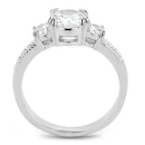 Alamode Rhodium Brass Ring with AAA Grade CZ in Clear - Alamode - Flyclothing LLC