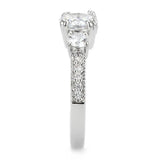 Alamode Rhodium Brass Ring with AAA Grade CZ in Clear - Alamode - Flyclothing LLC