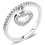 Alamode Rhodium Brass Ring with AAA Grade CZ in Clear - Alamode - Flyclothing LLC
