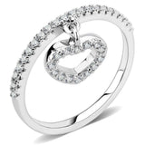 Alamode Rhodium Brass Ring with AAA Grade CZ in Clear - Alamode - Flyclothing LLC