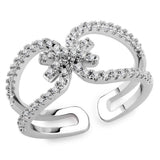 Alamode Rhodium Brass Ring with AAA Grade CZ in Clear - Alamode - Flyclothing LLC