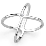 Alamode Rhodium Brass Ring with AAA Grade CZ in Clear - Alamode - Flyclothing LLC