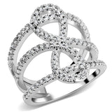 Alamode Rhodium Brass Ring with AAA Grade CZ in Clear - Alamode - Flyclothing LLC