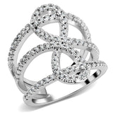 Alamode Rhodium Brass Ring with AAA Grade CZ in Clear - Alamode - Flyclothing LLC