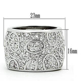 Alamode Rhodium Brass Ring with AAA Grade CZ in Clear - Alamode - Flyclothing LLC