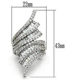 Alamode Rhodium Brass Ring with AAA Grade CZ in Clear - Alamode - Flyclothing LLC