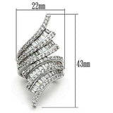 Alamode Rhodium Brass Ring with AAA Grade CZ in Clear - Alamode - Flyclothing LLC