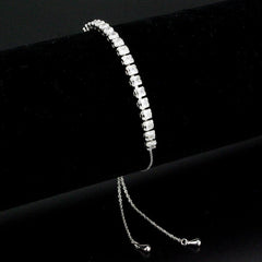 Alamode Rhodium Brass Bracelet with AAA Grade CZ in Clear - Alamode