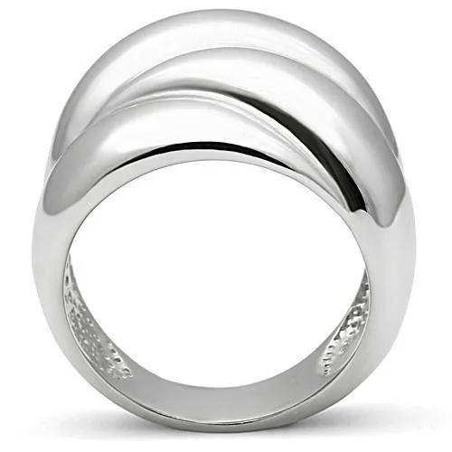 Alamode Rhodium Brass Ring with No Stone - Alamode - Flyclothing LLC