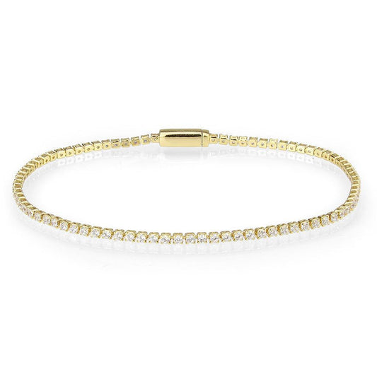 Alamode Gold Brass Bracelet with AAA Grade CZ in Clear - Alamode