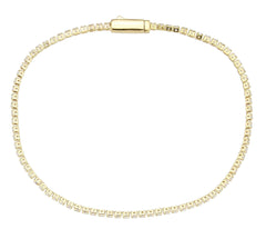 Alamode Gold Brass Bracelet with AAA Grade CZ in Clear - Alamode
