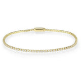 Alamode Gold Brass Bracelet with AAA Grade CZ in Clear - Alamode