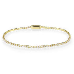 Alamode Gold Brass Bracelet with AAA Grade CZ in Clear - Alamode