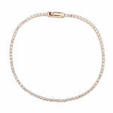 Alamode Rose Gold Brass Bracelet with AAA Grade CZ in Clear - Alamode