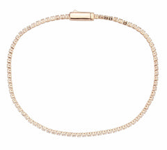 Alamode Rose Gold Brass Bracelet with AAA Grade CZ in Clear - Alamode