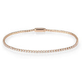Alamode Rose Gold Brass Bracelet with AAA Grade CZ in Clear - Alamode