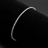 Alamode Rhodium Brass Bracelet with AAA Grade CZ in Clear - Alamode - Flyclothing LLC
