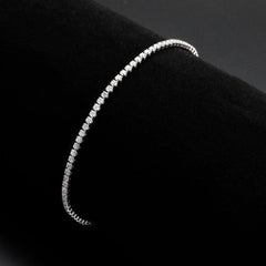 Alamode Rhodium Brass Bracelet with AAA Grade CZ in Clear - Alamode