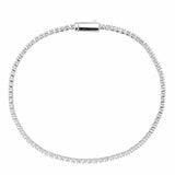 Alamode Rhodium Brass Bracelet with AAA Grade CZ in Clear - Alamode - Flyclothing LLC