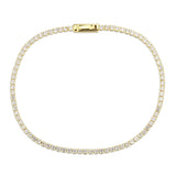 Alamode Gold Brass Bracelet with AAA Grade CZ in Clear - Alamode