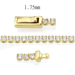 Alamode Gold Brass Bracelet with AAA Grade CZ in Clear - Alamode