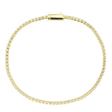 Alamode Gold Brass Bracelet with AAA Grade CZ in Clear - Alamode - Flyclothing LLC