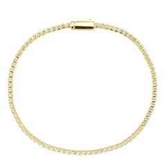Alamode Gold Brass Bracelet with AAA Grade CZ in Clear - Alamode