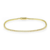 Alamode Gold Brass Bracelet with AAA Grade CZ in Clear - Alamode