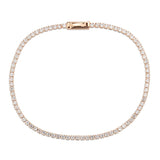Alamode Rose Gold Brass Bracelet with AAA Grade CZ in Clear - Alamode
