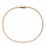 Alamode Rose Gold Brass Bracelet with AAA Grade CZ in Clear - Alamode - Flyclothing LLC