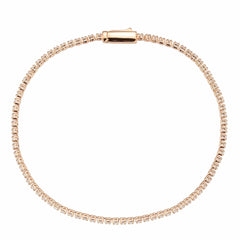 Alamode Rose Gold Brass Bracelet with AAA Grade CZ in Clear - Alamode