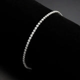Alamode Rhodium Brass Bracelet with AAA Grade CZ in Clear - Alamode - Flyclothing LLC