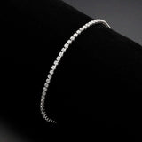 Alamode Rhodium Brass Bracelet with AAA Grade CZ in Clear - Alamode