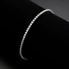 Alamode Rhodium Brass Bracelet with AAA Grade CZ in Clear - Alamode