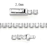 Alamode Rhodium Brass Bracelet with AAA Grade CZ in Clear - Alamode - Flyclothing LLC