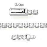 Alamode Rhodium Brass Bracelet with AAA Grade CZ in Clear - Alamode