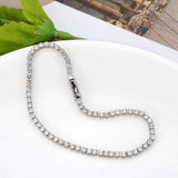 Alamode Rhodium Brass Bracelet with AAA Grade CZ in Clear - Alamode - Flyclothing LLC